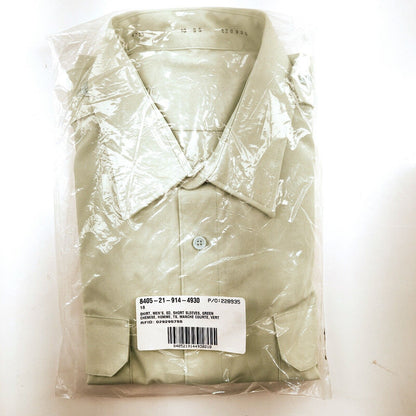 Vintage Deadstock Mens Button Down Shirt Green