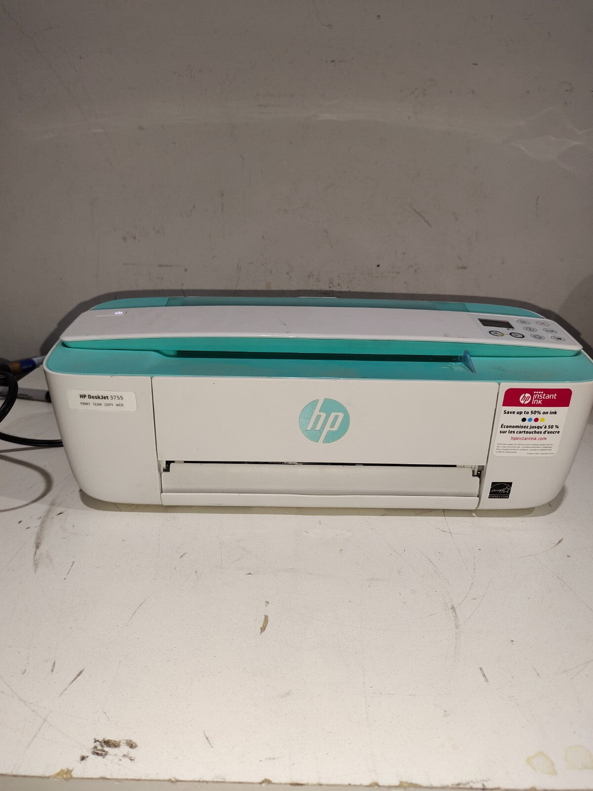 HP DeskJet 3755 Green Wireless All-in-One Color Inkjet Printer