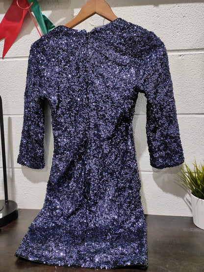 Express Sequin V-neck Mini Party Dress