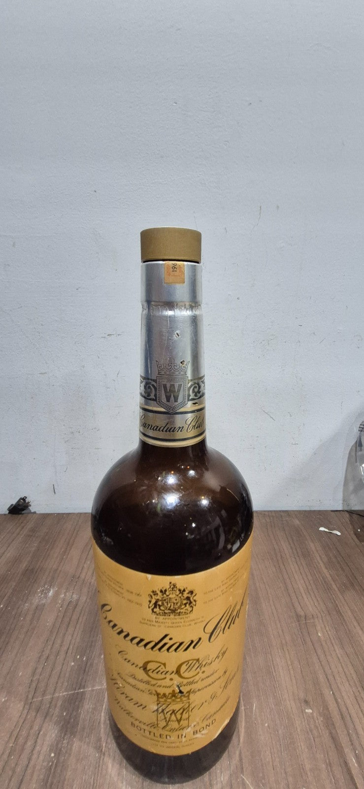VTG 1966 Canadian Club Whisky Large 19” Glass Dummy Bottle Store Display Amber