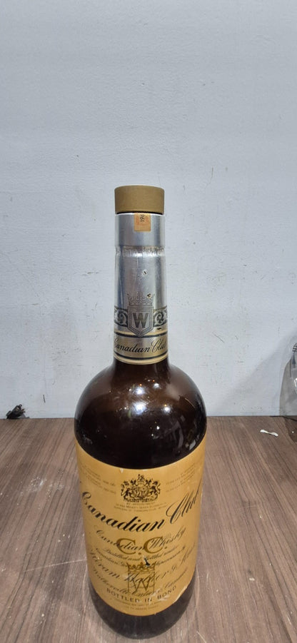 VTG 1966 Canadian Club Whisky Large 19” Glass Dummy Bottle Store Display Amber