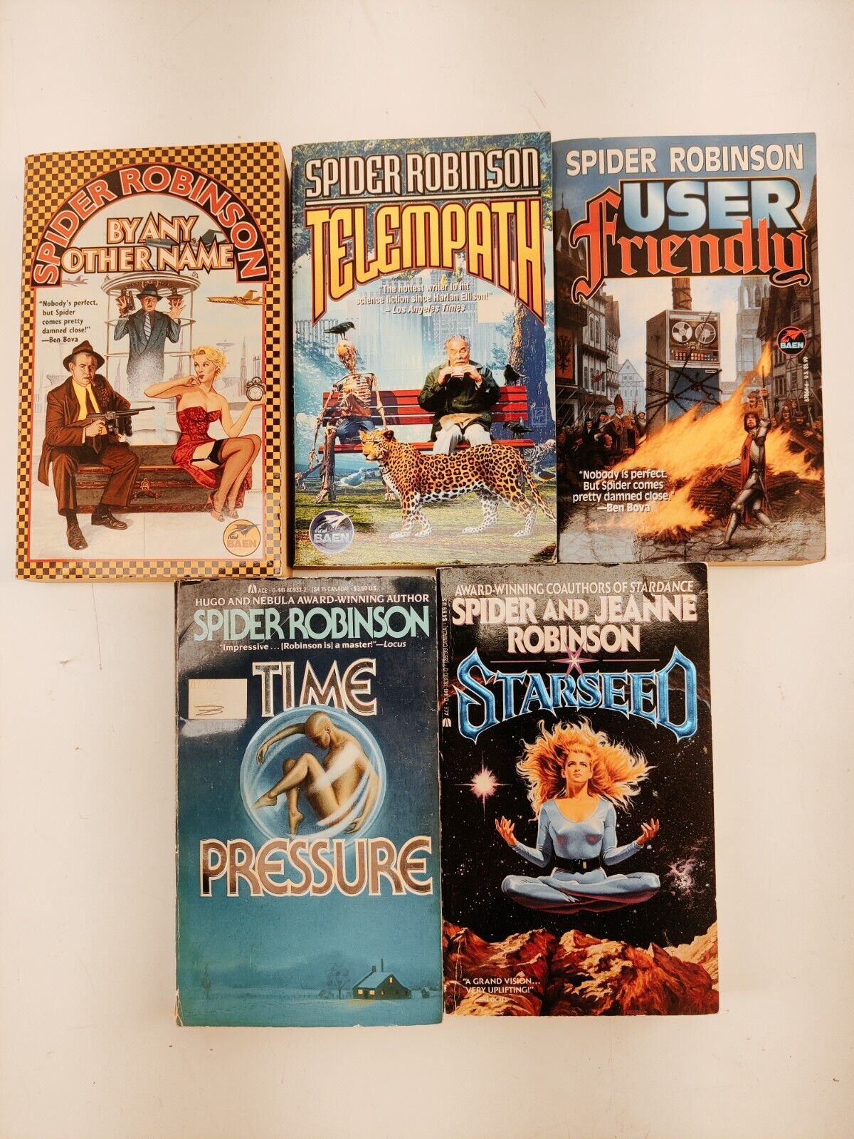 Spider Robinson Lot of 5 PB Science Fiction Books Vintage 1980s-1990s