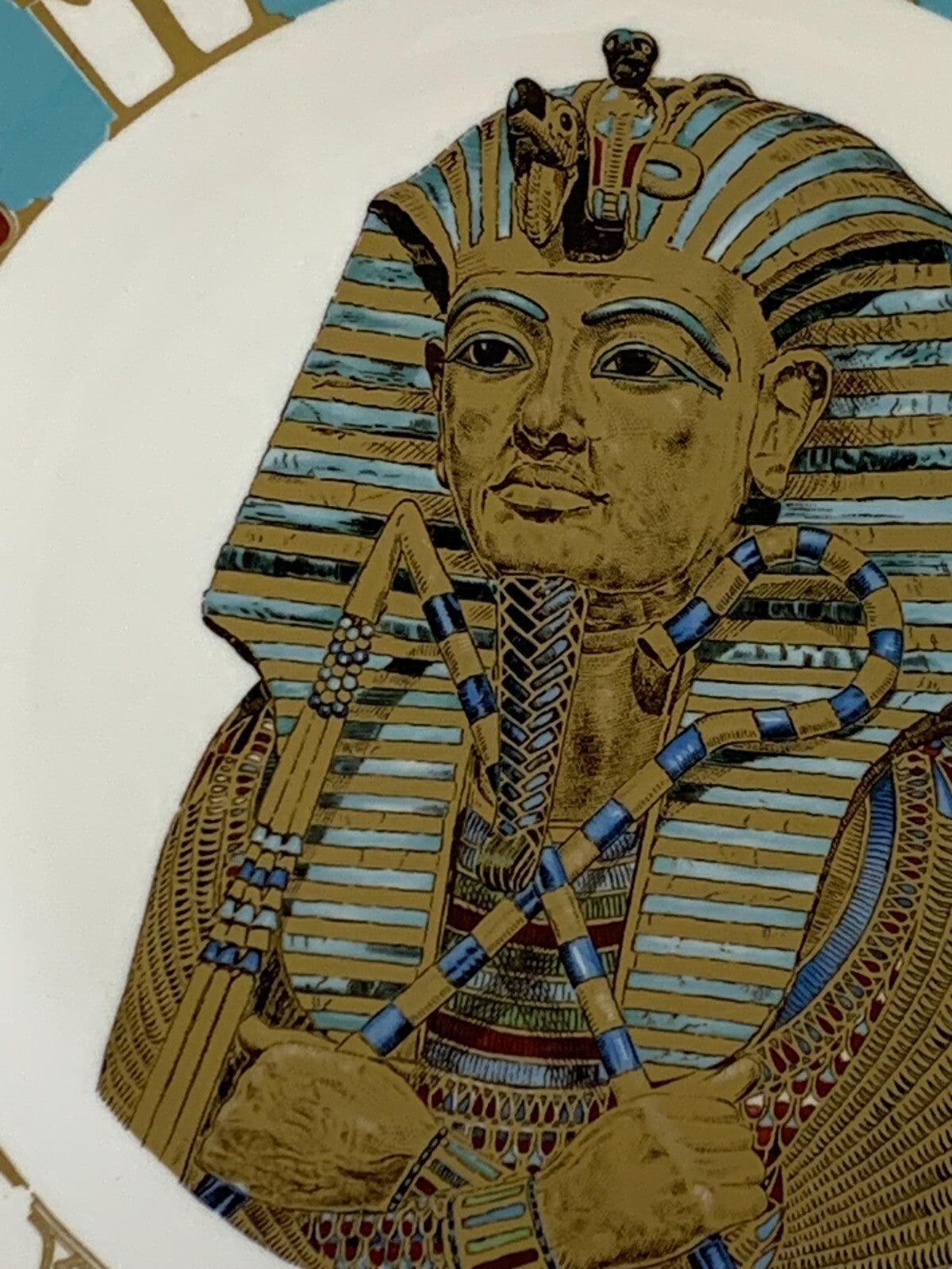 BOEHM VINTAGE 1976 PORCELAIN PLATE 11" EGYPTIAN PHARAOH LIMITED ISSUE ENGLAND