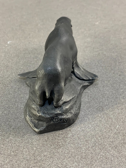 Fine Pewter The Sea Lion by Franklin Mint Signed by Artist R. Berg