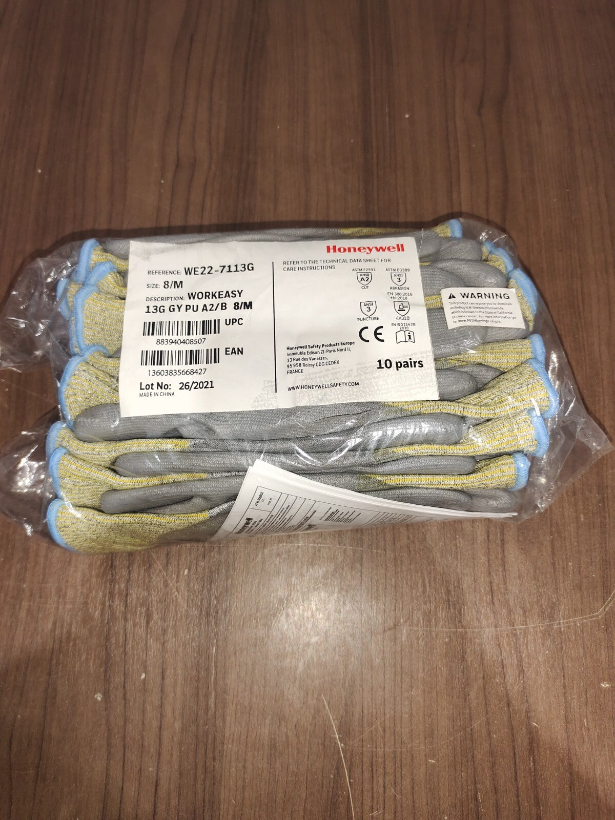 Honeywell WE22-7113G-10/XL Cut-Resistant Gloves - 10 Pairs - 2