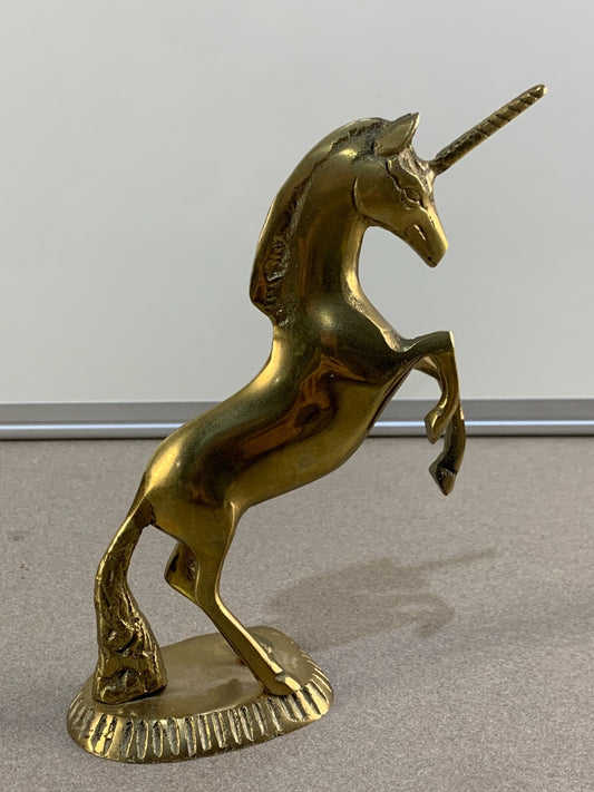 Vintage BRASS Unicorn Horse Fantasy Mid-Century Decor