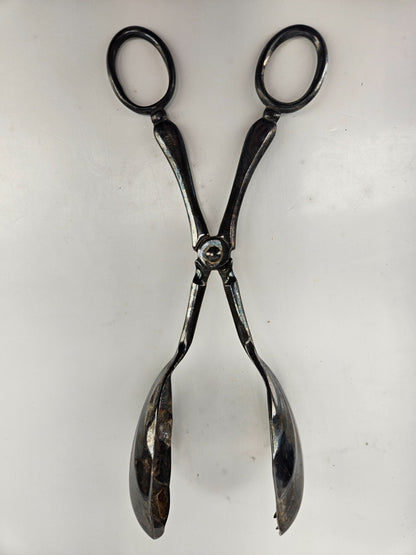 Vintage Silver Plated Pastry/Dessert  Scissor Tongs