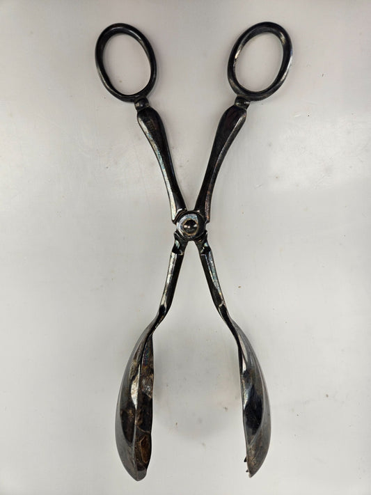 Vintage Silver Plated Pastry/Dessert  Scissor Tongs