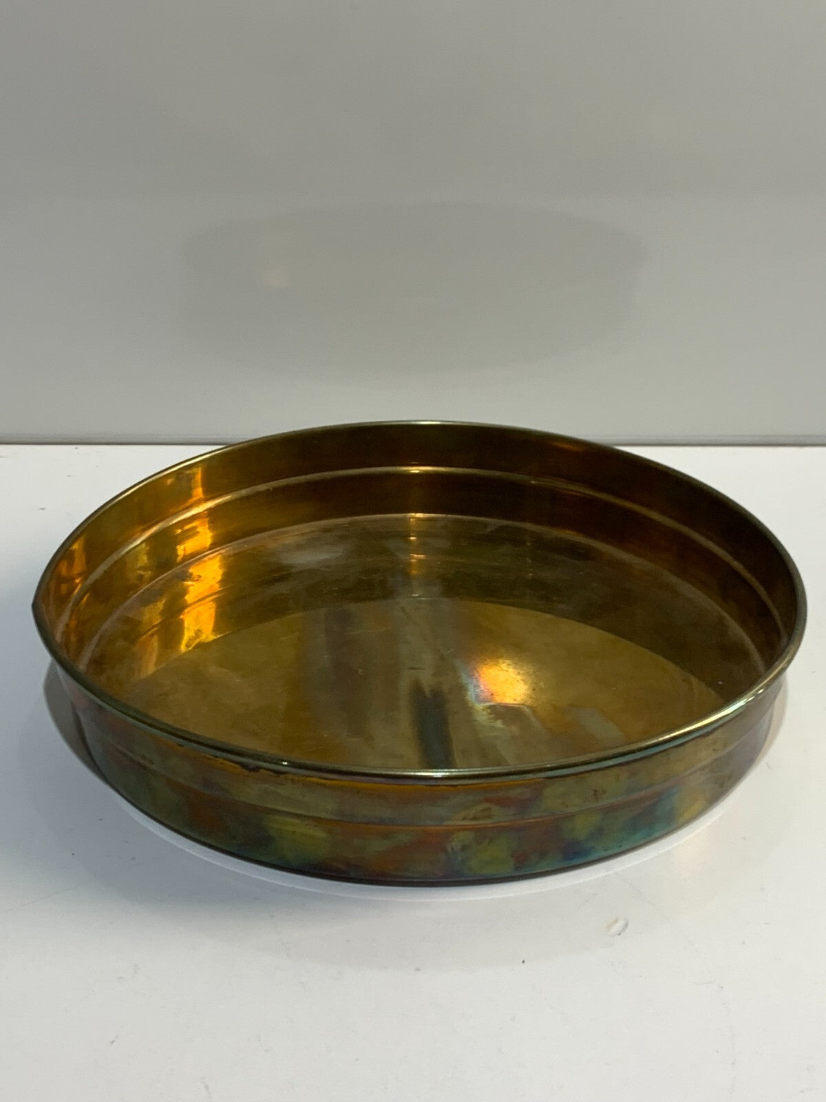 Danish Modern Circular Brass Serving Tray from Cawa, 1970s