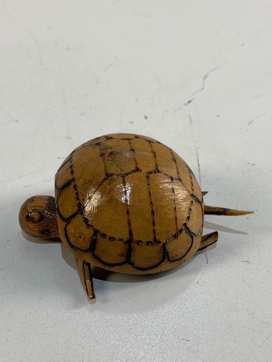 Vintage Wood Bobble Head Turtle Nodder Made in Japan
