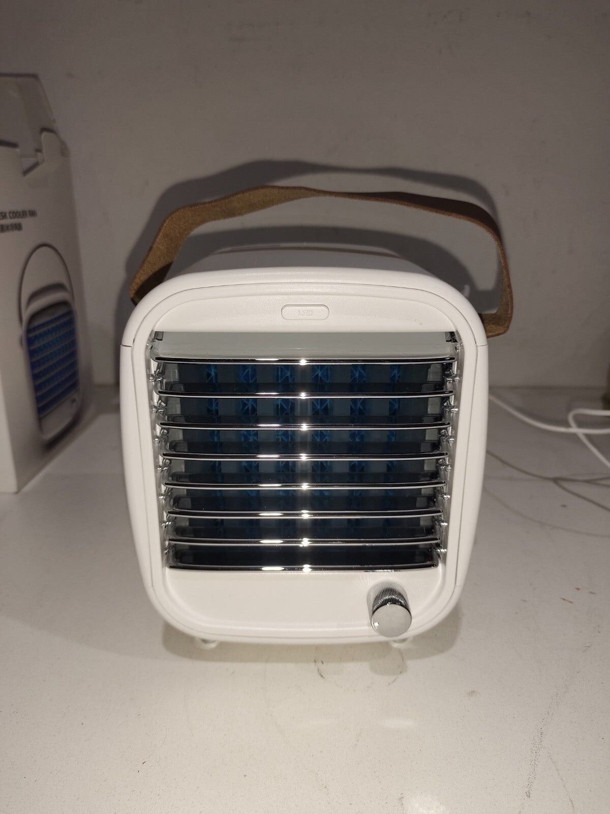 Desk Cooler Fan LED Blue model # HQM-FC01