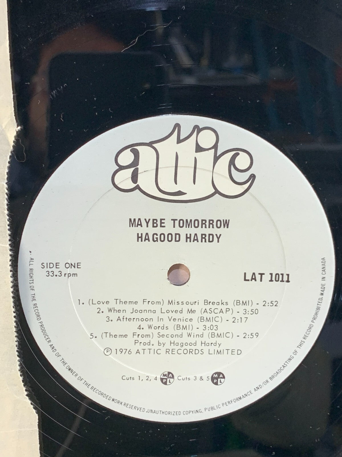 Hagood Hardy - Maybe Tomorrow 1976 Capitol Jazz LP Easy Listening Vinyl