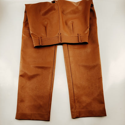 Aritzia Wilfred High Rise Vegan Leather Pants Size 4 In Cognac Brown