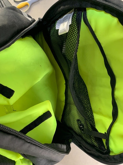ADIDAS BACKPACK LUGGAGE BAG 40312 LIME GREEN INTERIOR SHOE COMPARTMENT 19" Black