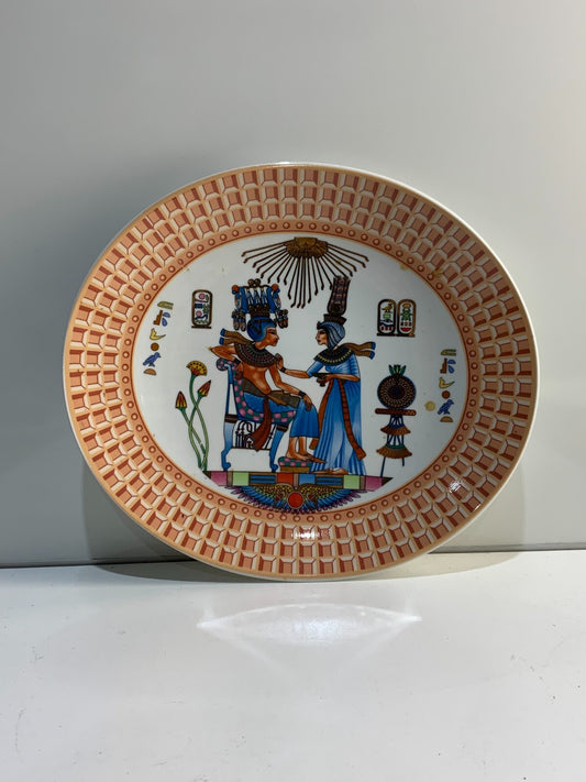 RARE Fine Royal Porcelain Sculpture Plate Ancient Egyptian Scene