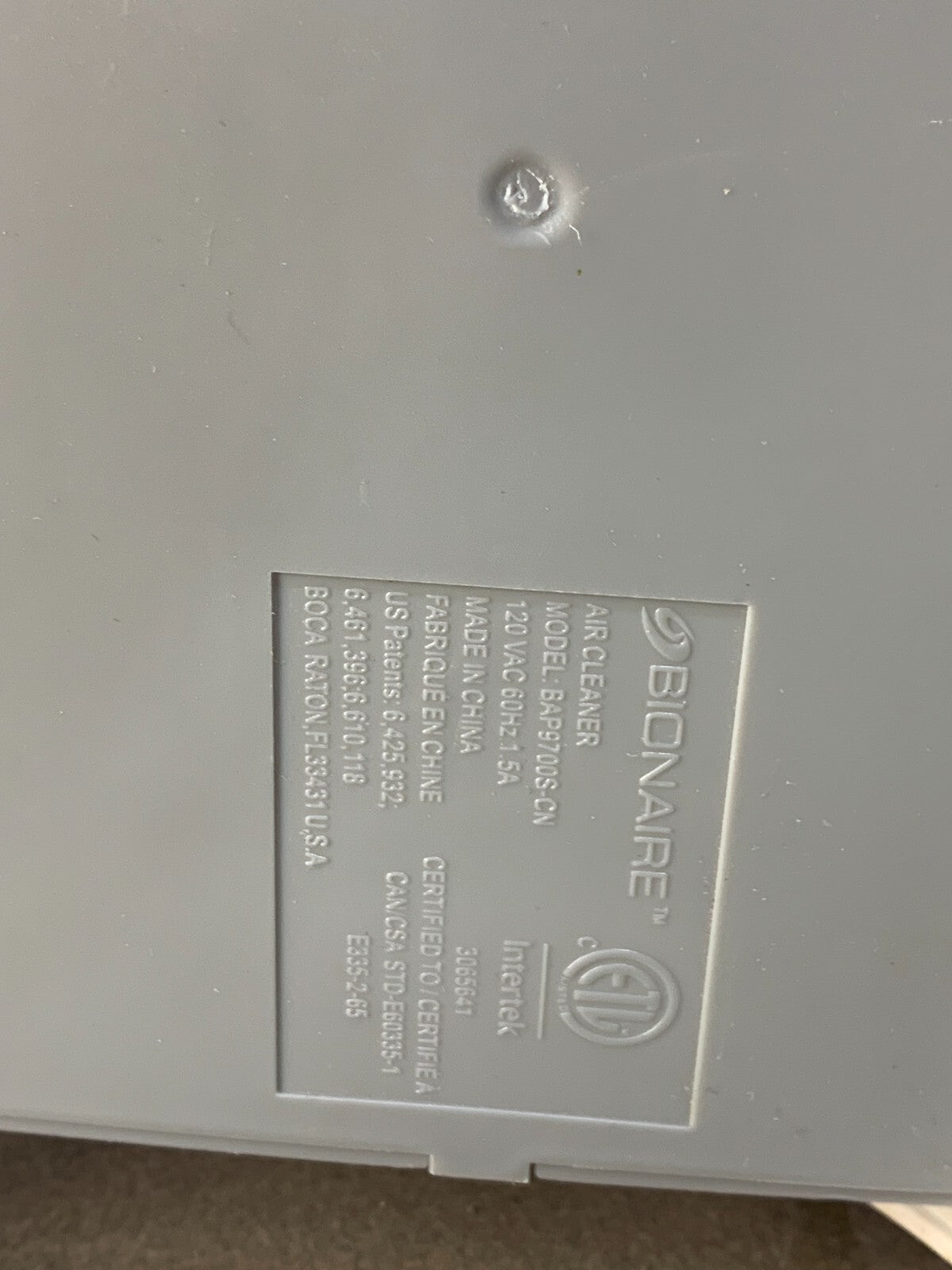 Bionaire Germ-Fighting Silver Technology Air Purifier BAP9700S