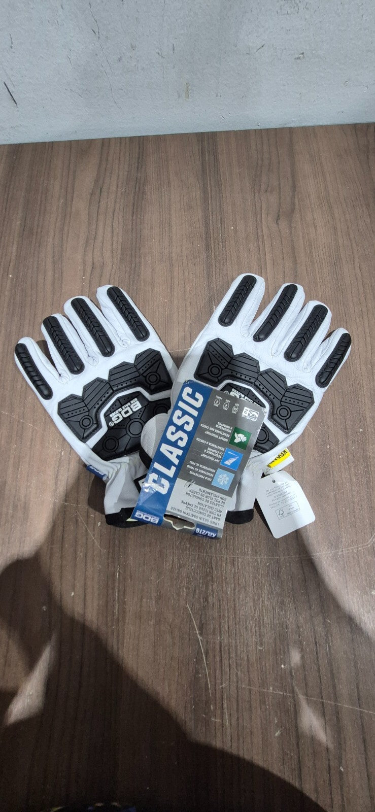 Bob Dave Gloves - BDG - 20-1-10698-M Leather Gloves - White & Black