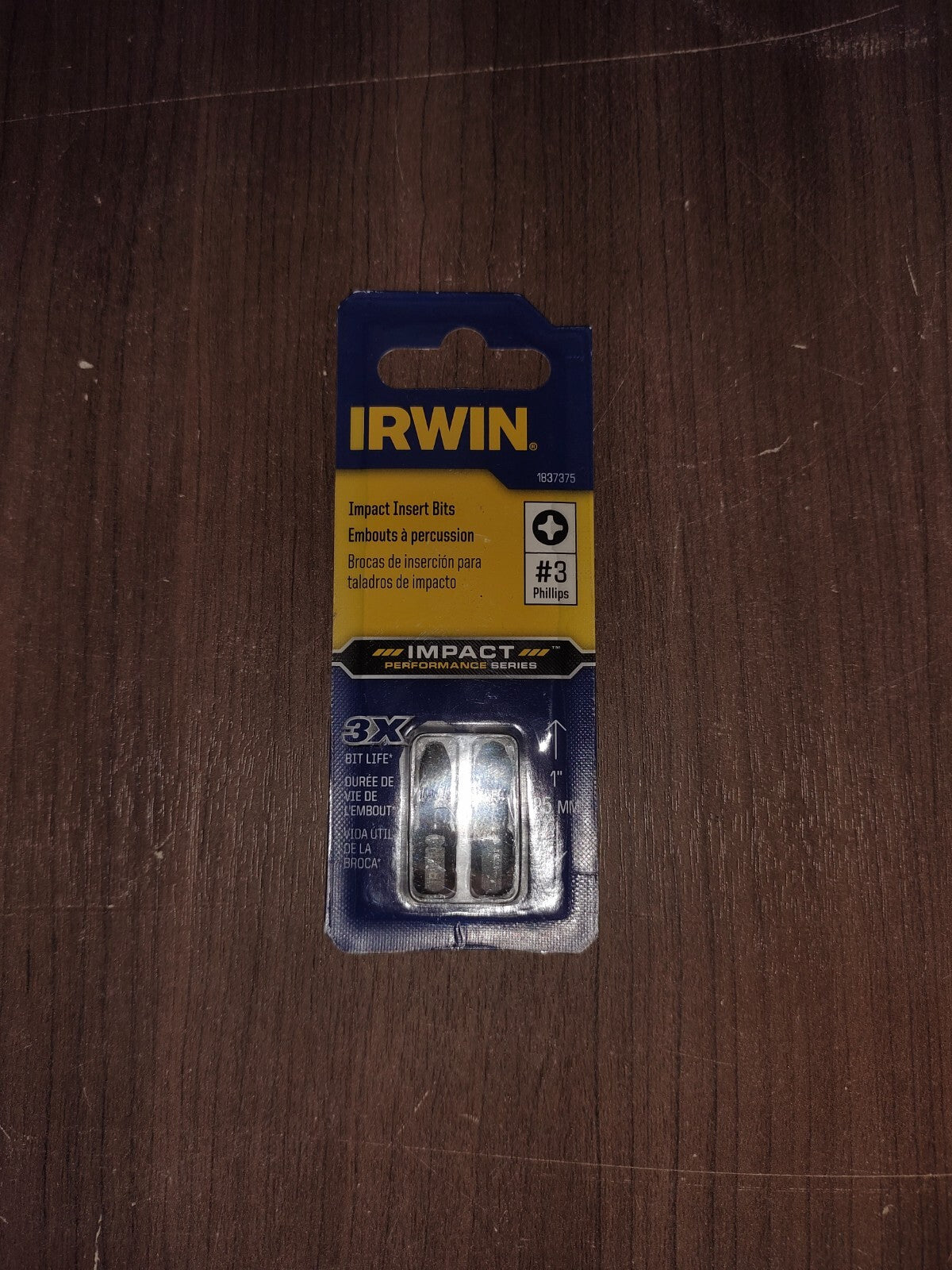 Irwin 1837375, #3, 1" Impact Phillips Insert Bits - Set of 6 - 3