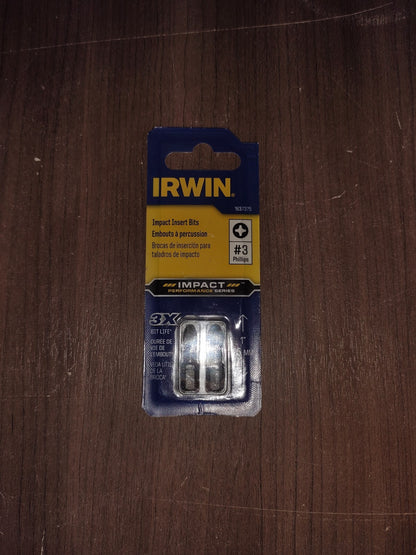 Irwin 1837375, #3, 1" Impact Phillips Insert Bits - Set of 6 - 3