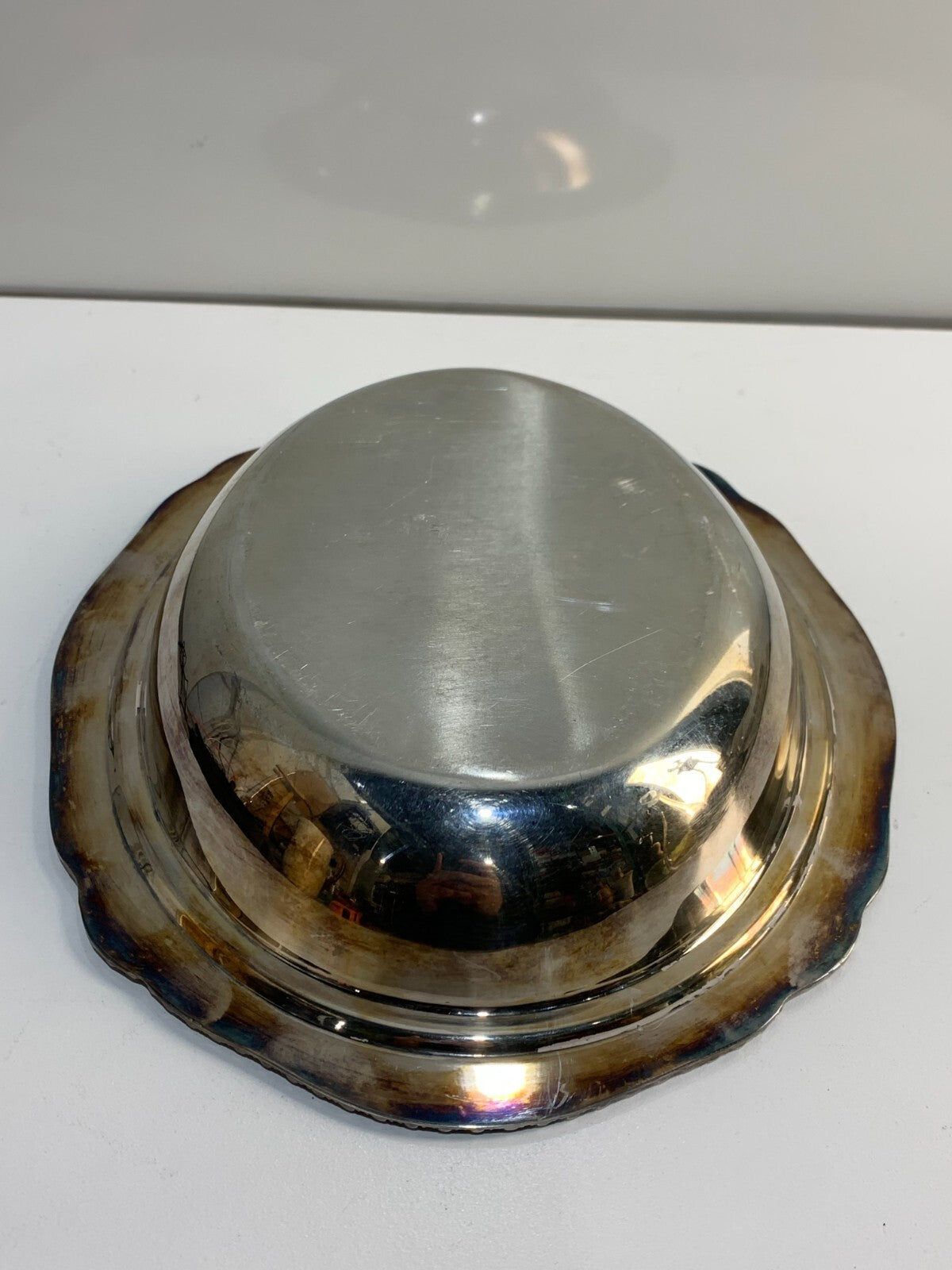 Vintage Silver Plated Tray Primrose Plate Lead Mounts EP Copper 036
