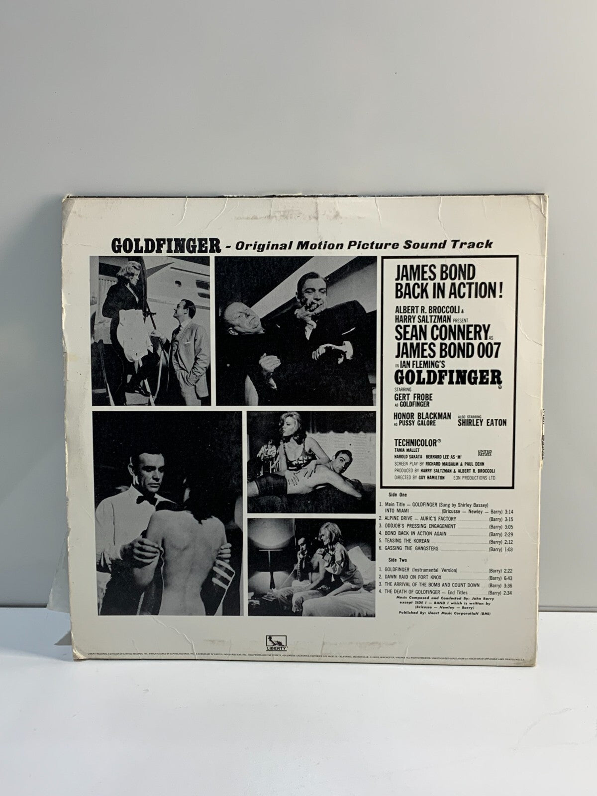Goldfinger Score Stereo L P Record United Artists UAS 5117 Black Label Album 12"