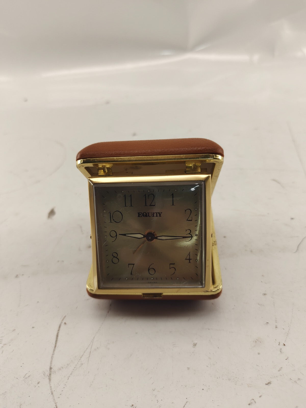 Vintage Equity Travel Alarm Clock/ Wind Up Clock