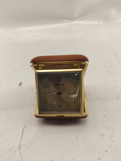 Vintage Equity Travel Alarm Clock/ Wind Up Clock