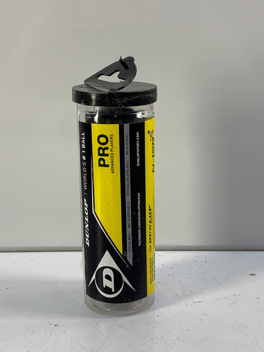 Dunlop Pro Double Yellow Dot Squash Balls 3 Pack Black N-1SR Advanced Players