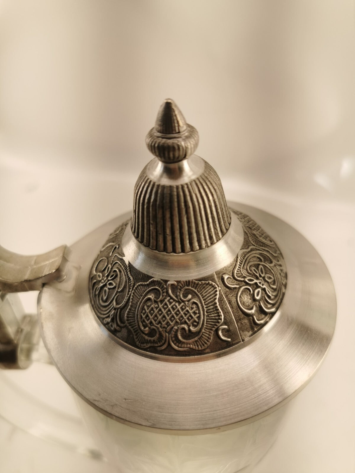 Cut Glass Beer Stein with Lid made in Germany