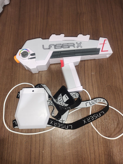 LaserX Laser Tag Game Set Long Range Blaster Guns with Vest Sensors - Set of 4