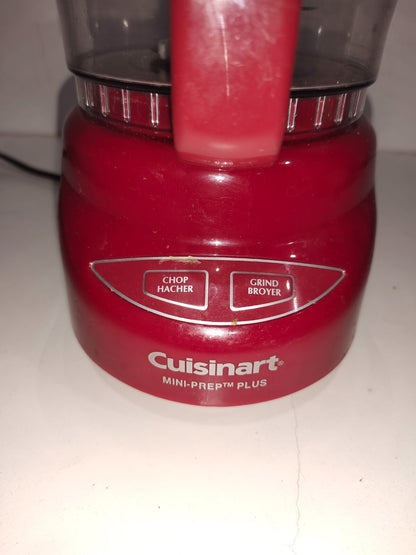 Cuisinart Mini-Prep Plus Food Processor DLC-2A MOTOR BASE BOWL LID Red