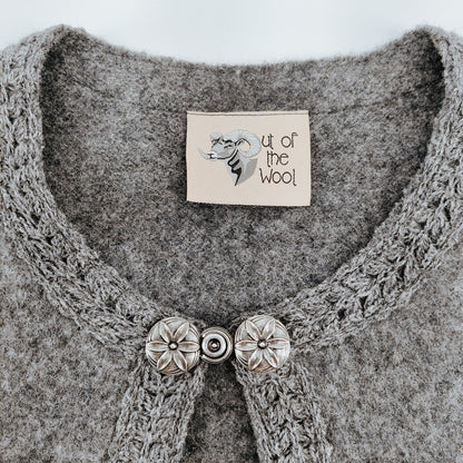 Out of the Wool Vintage Grey Sweater Vest with Unique Clasp