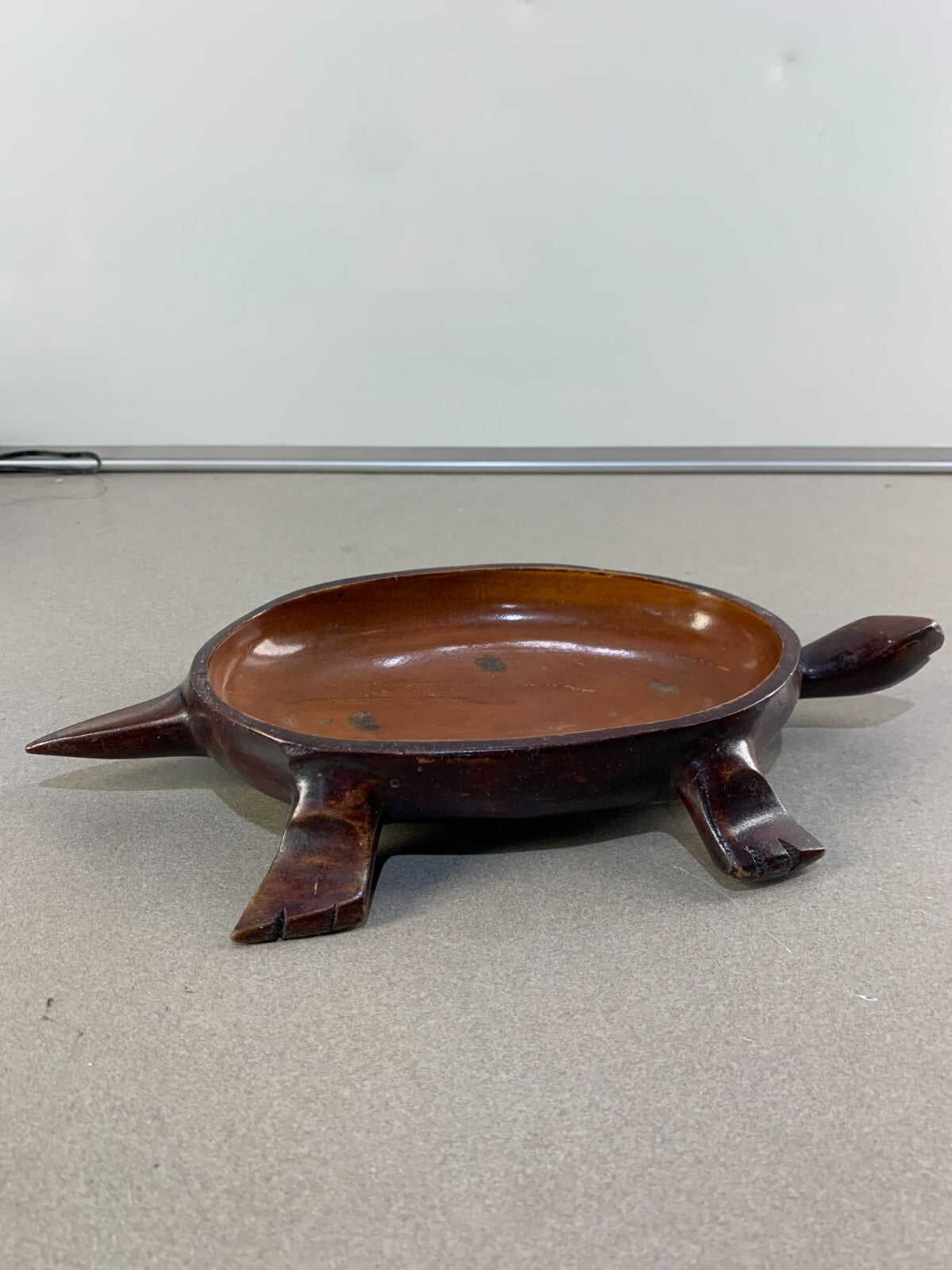 Carved Teak Wood Turtle Tortoise Dish Catch All Vintage