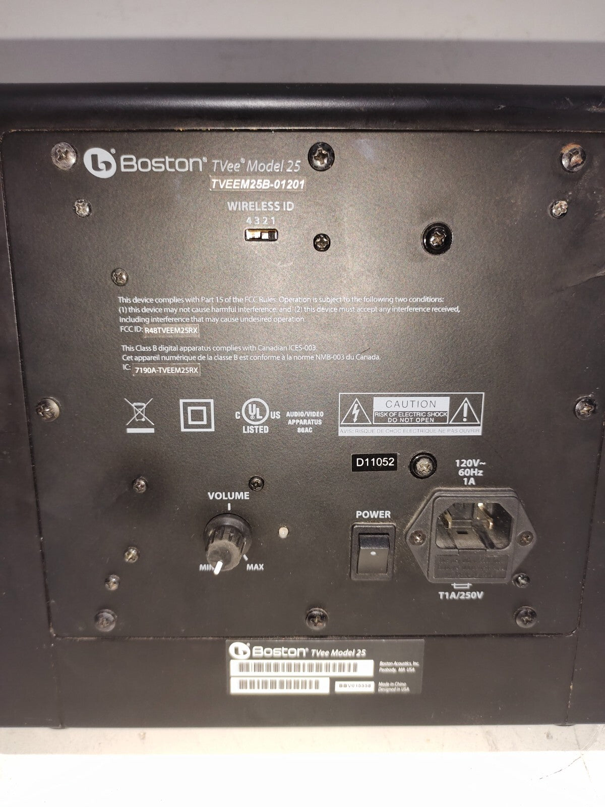 Boston Acoustics TVee Model 25 Wireless Powered Subwoofer