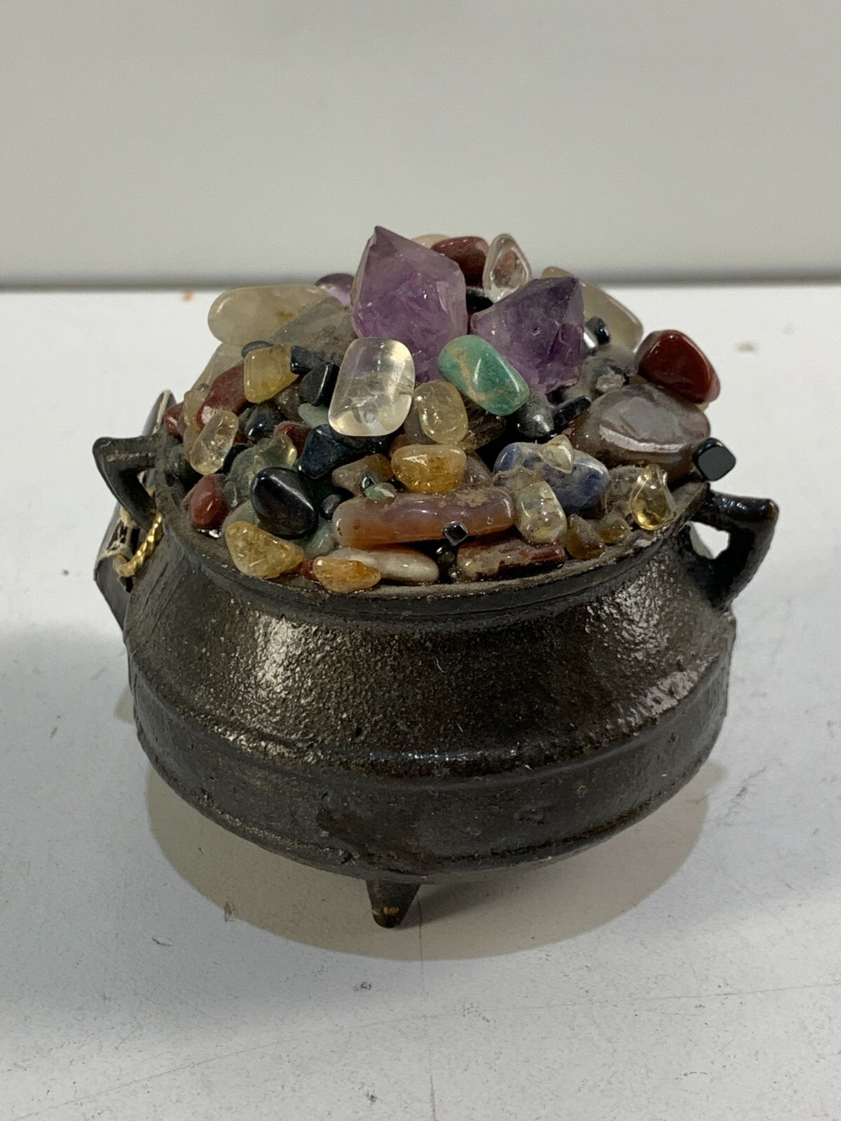 POT OF THE TALISMANS, Made with Iron Cast & BRASILIAN semi-precious stones