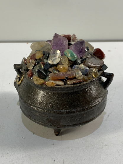 POT OF THE TALISMANS, Made with Iron Cast & BRASILIAN semi-precious stones