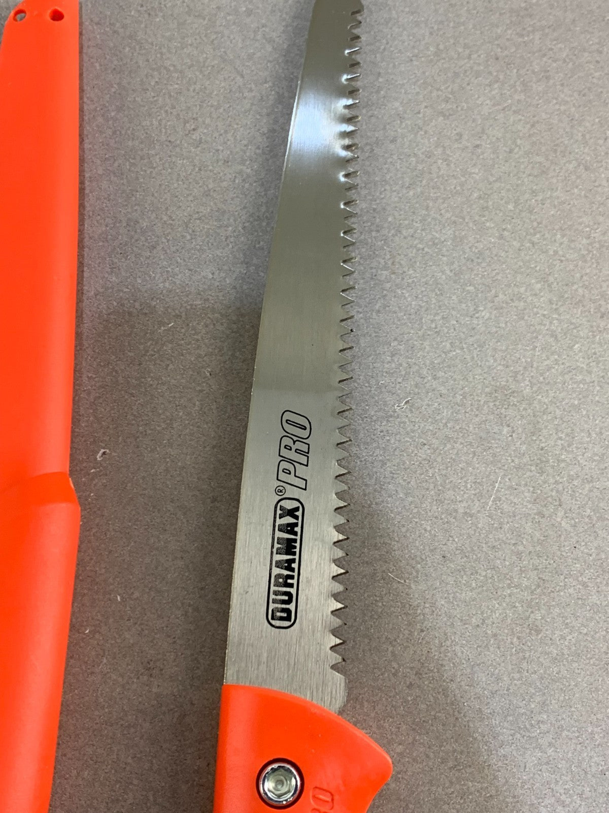 Duramax Pro Pruning Saw with its sheath.