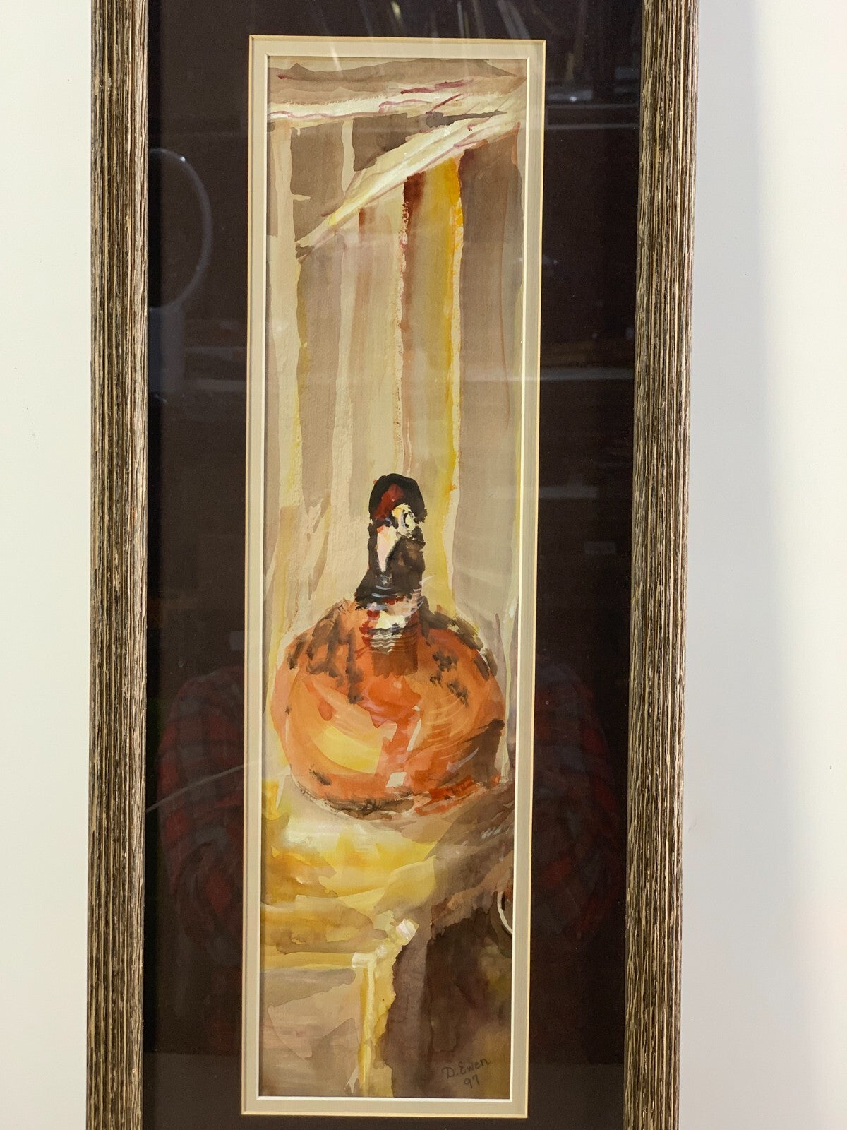 "BIRD IN A BOX" watercolor Painting made by Dolores Ewen