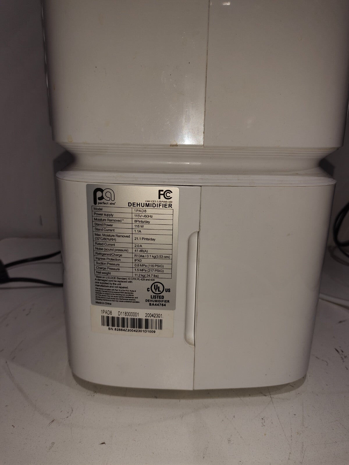 Perfect Aire 1PAD8 8Pint Compact Dehumidifier