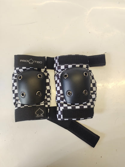 ProTec Spade Series Sports Protection Knee/Elbow Pads - Black/White