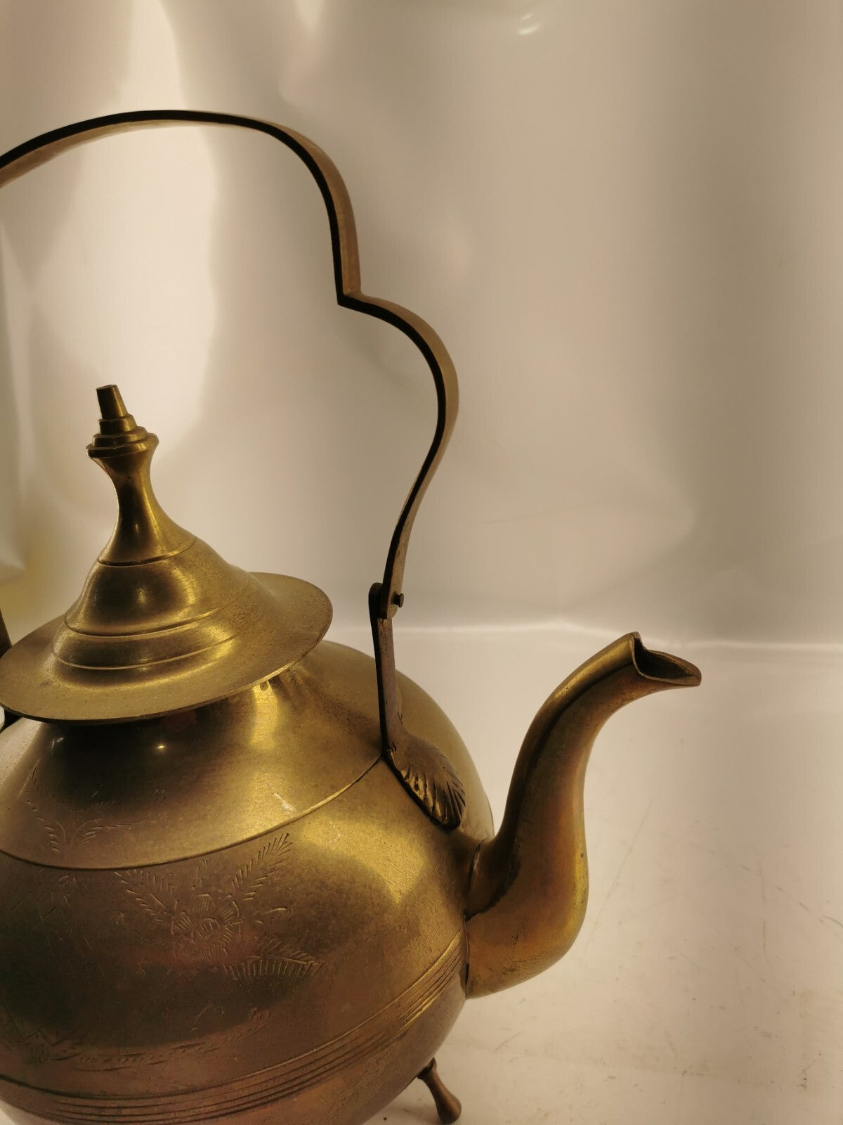 Vintage brass tea kettle