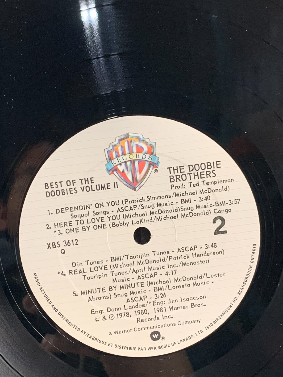 Doobie Brothers "Best Of The Doobies Volume II" Vinyl LP Tested, VG+