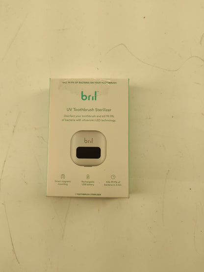 Bril UV-C Toothbrush Sanitizer Portable Sterilizer Cover Holder and Case (White)