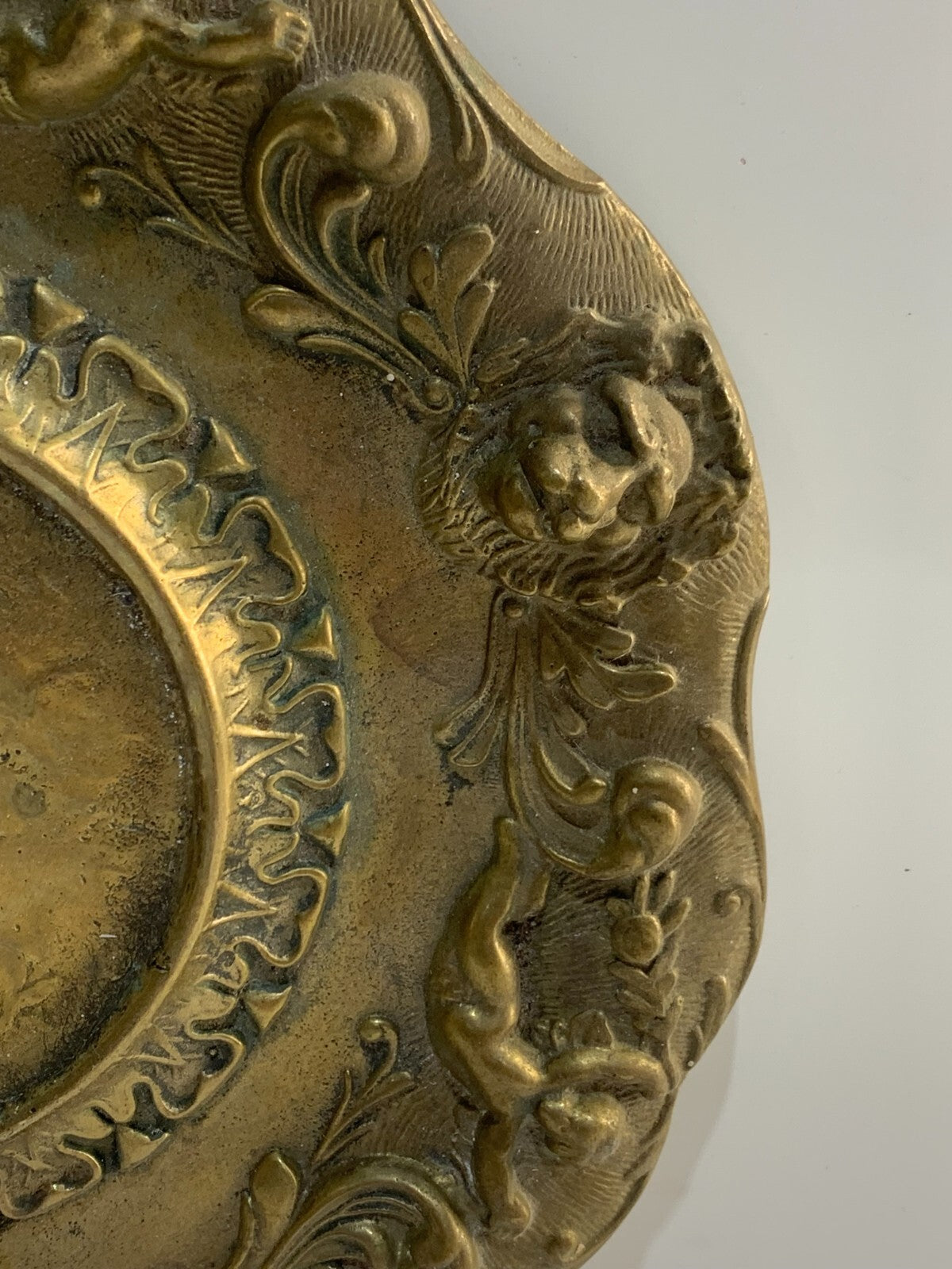 Vintage Round Brass Plate