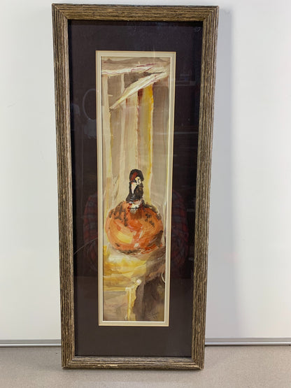 "BIRD IN A BOX" watercolor Painting made by Dolores Ewen