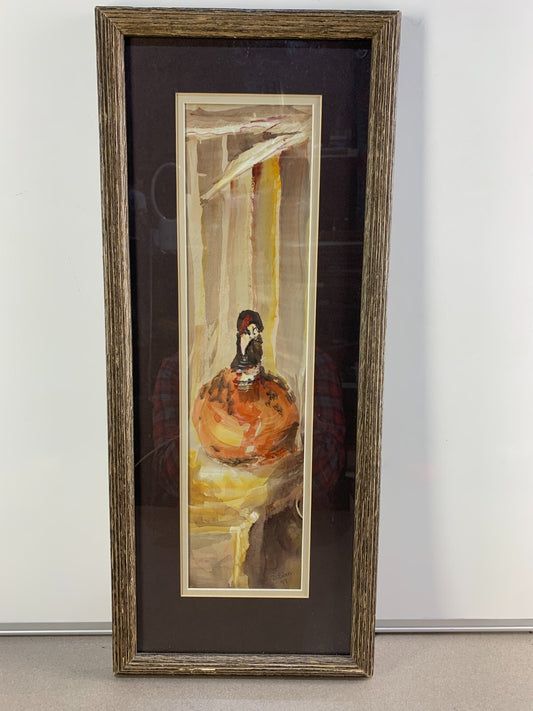 "BIRD IN A BOX" watercolor Painting made by Dolores Ewen