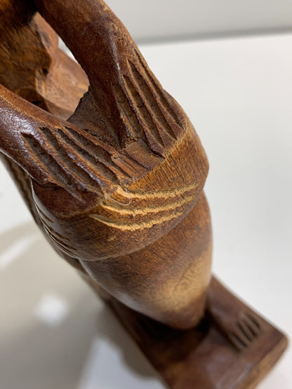 Vintage handmade carving Folk Art of a drummer