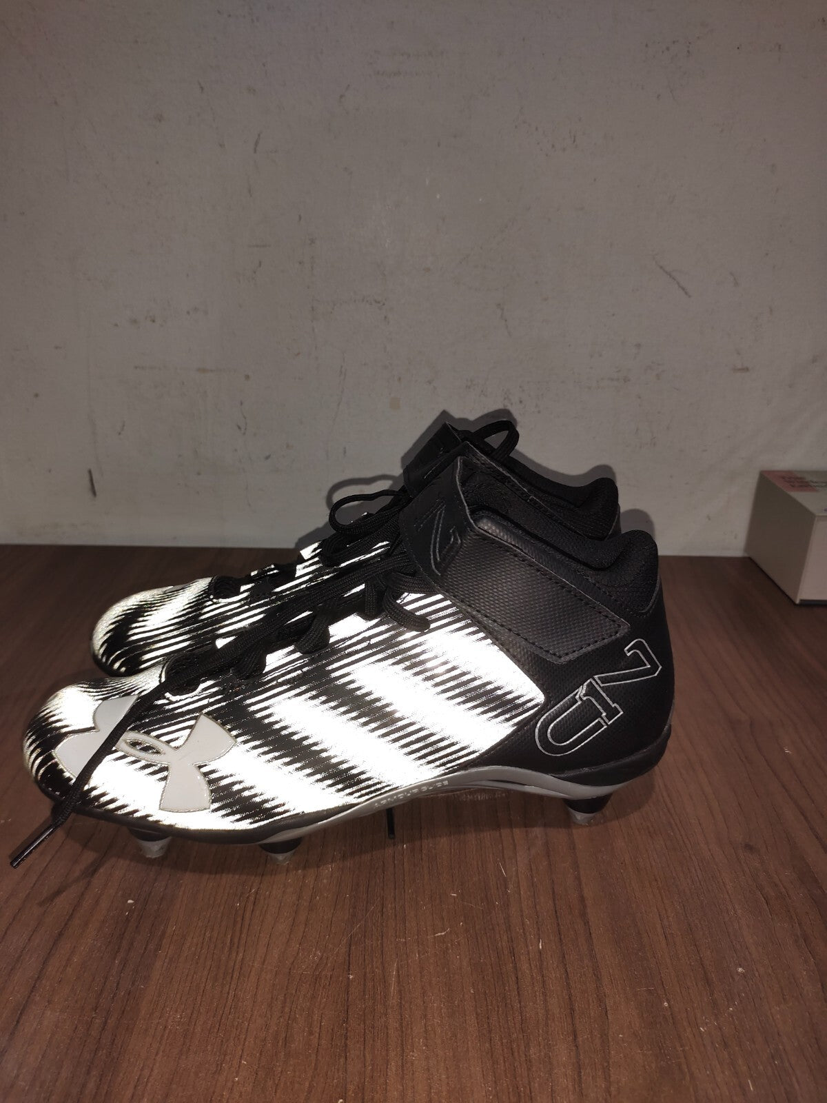 Under Armour C1N Black Lace Up Football Cleats - 1269641-001 - Size - 10(US)