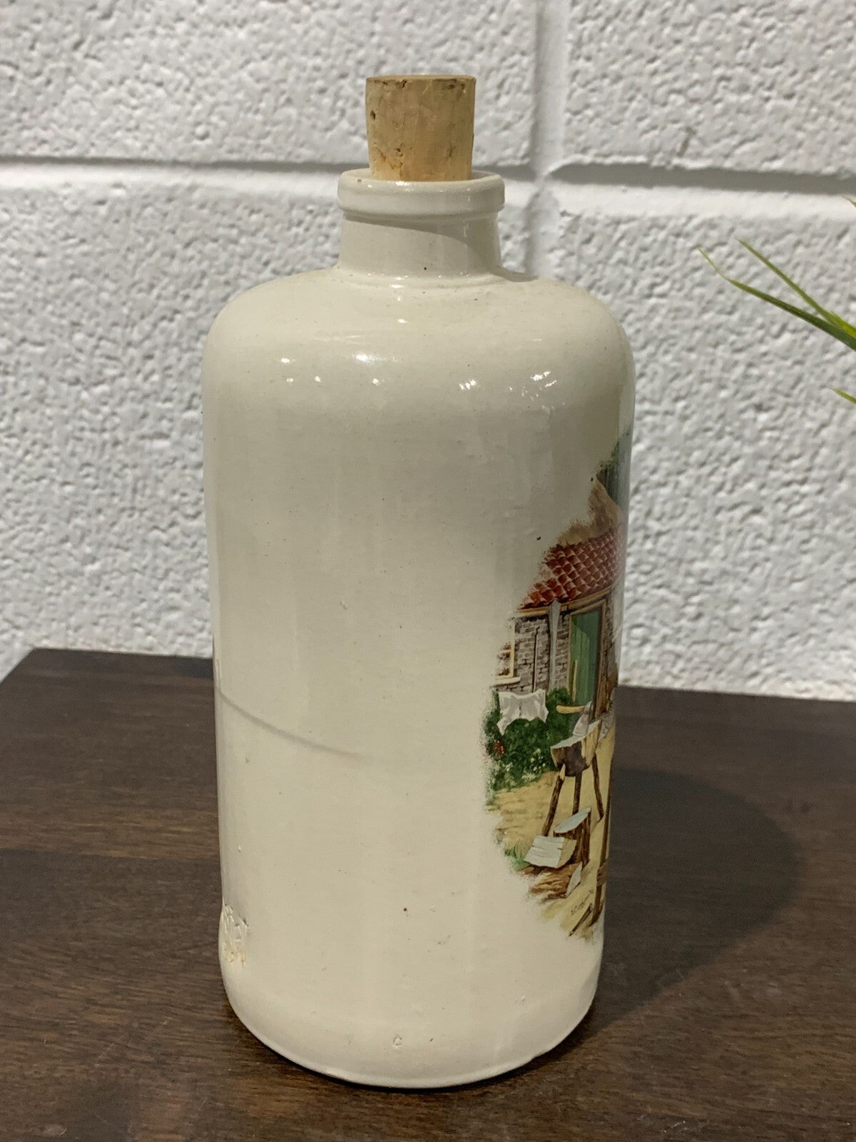 Vintage Wine Bottle MKM Germany Ceramic Signed Pottery