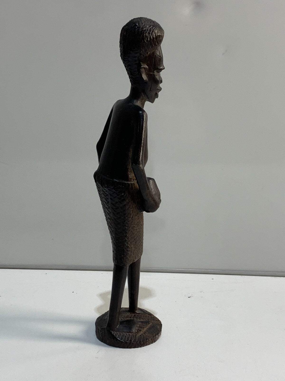 Vintage hand Carved African man figure